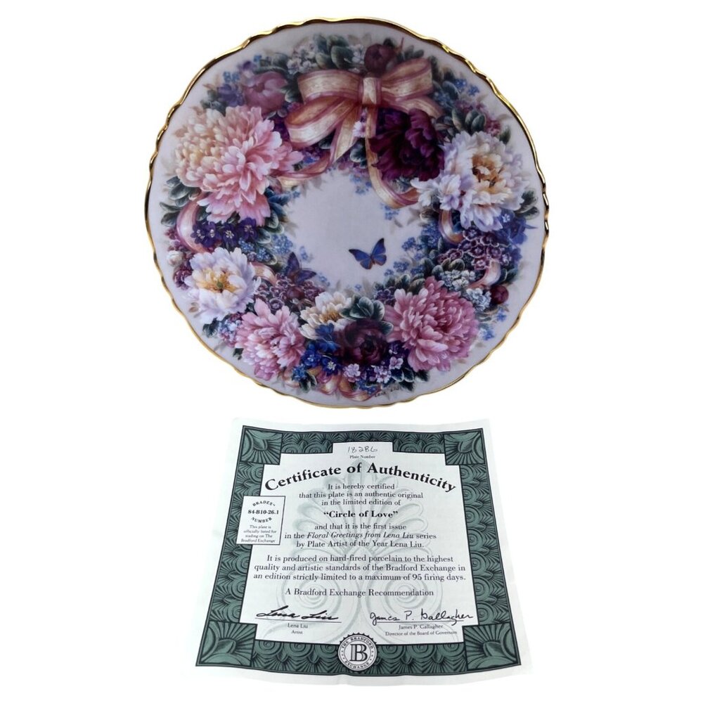 Bradford Exchange Floral Greetings Lena Liu Circle of Love First Issue 1994